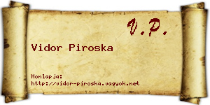 Vidor Piroska névjegykártya